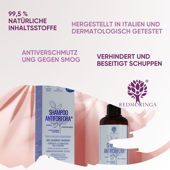Shampoo Antiforfora Bio con Moringa, Nasturzio e Ortica